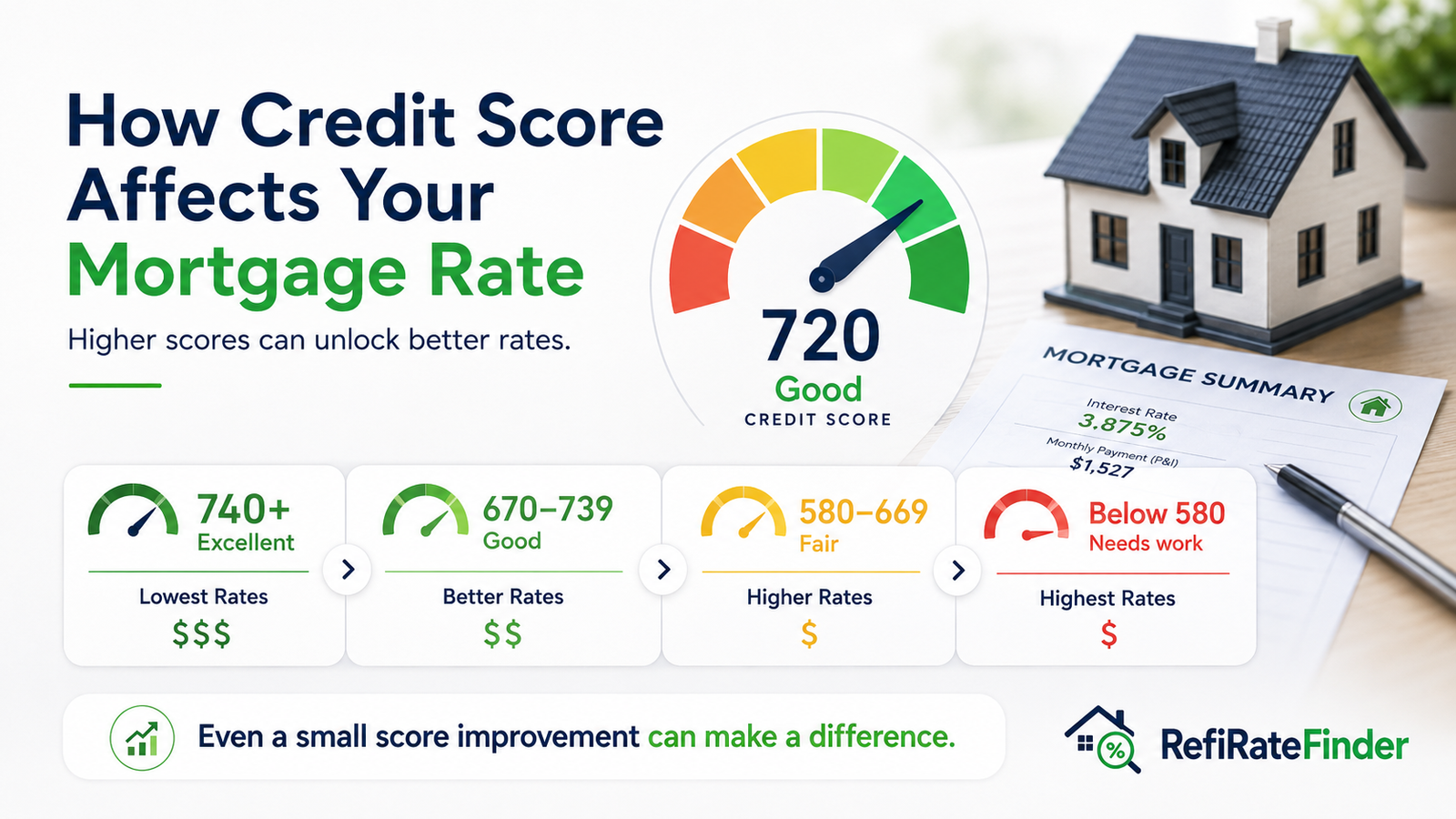 Credit score refinance rate factors